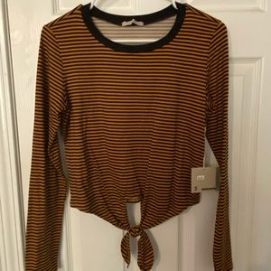 Gold and Black striped tie top